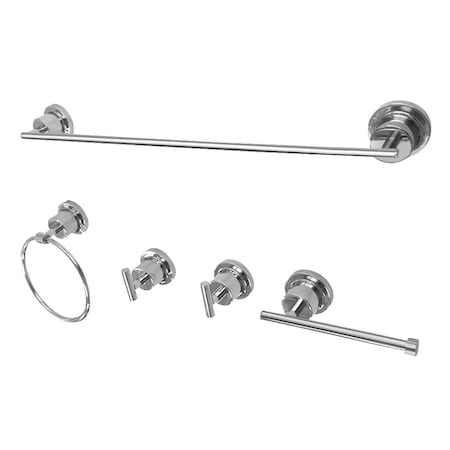 Kingston Brass BAH8212478C Concord 5-Piece Bathroom Accessory Set, Polished Chrome BAH8212478C